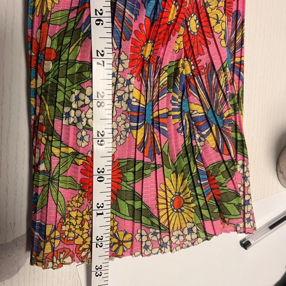 ZARA Floral Cut Out Pleated Dress Size Small - Picture 9 of 11